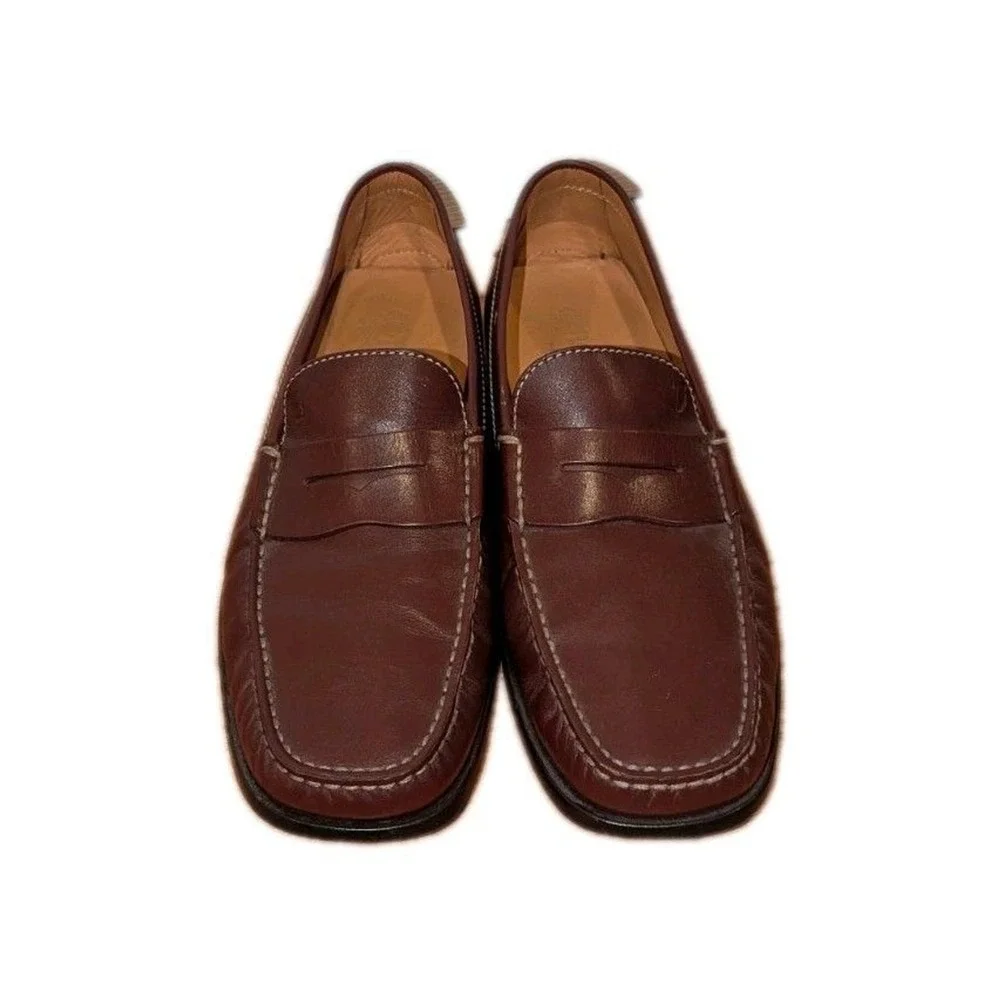 Tod's Italian Leather Penny Loafers Brown‎ Driving Shoes Men's 10 Made in Italy